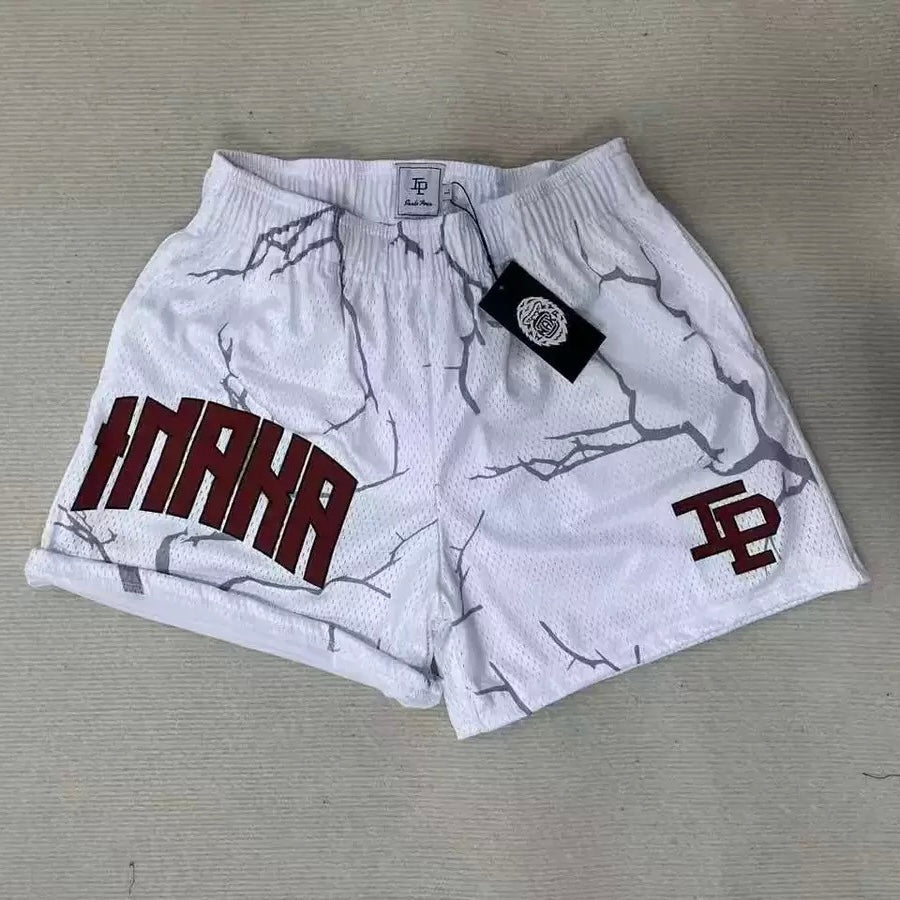 IP Shorts Lightning White Mesh Shorts