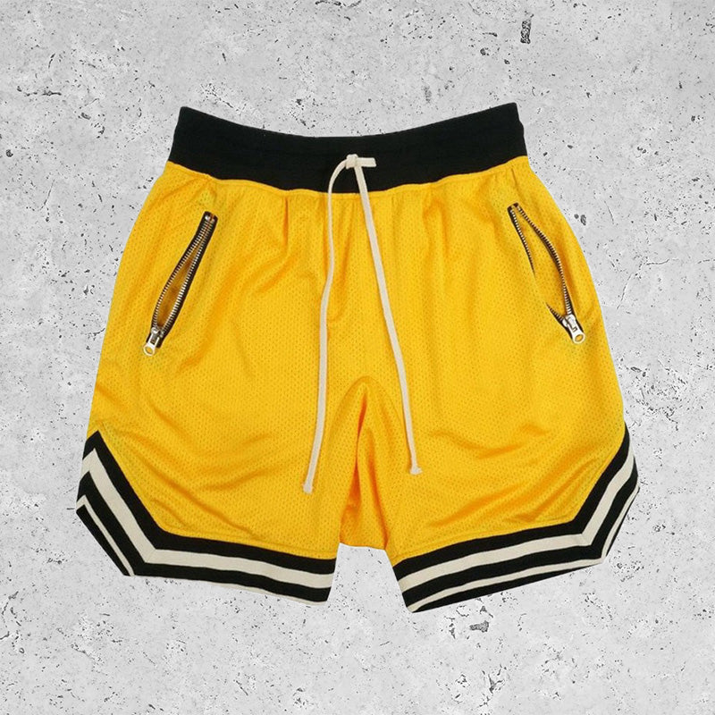 Basic Breathable Beach Mesh Shorts Yellow