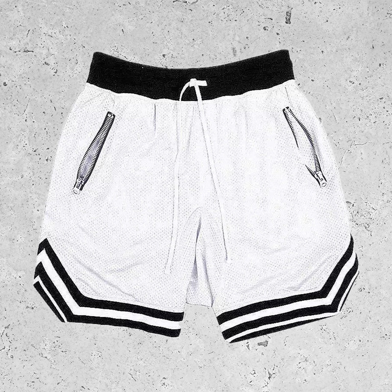 Basic Breathable Beach Mesh Shorts White