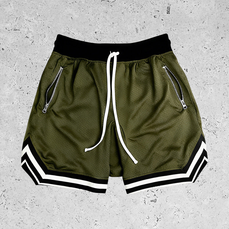 Basic Breathable Beach Mesh Shorts Dark Green