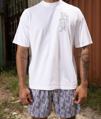 IP Shorts Summer Light Grey LOGO GYM  Running Sports Basketball Fitness Pants Mesh Shorts