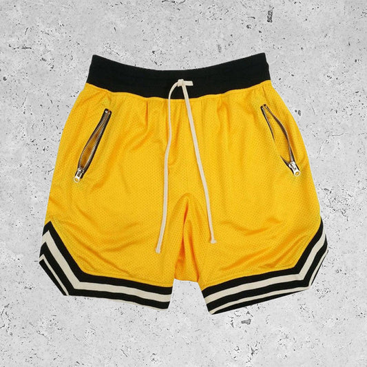 Basic Breathable Beach Mesh Shorts Yellow