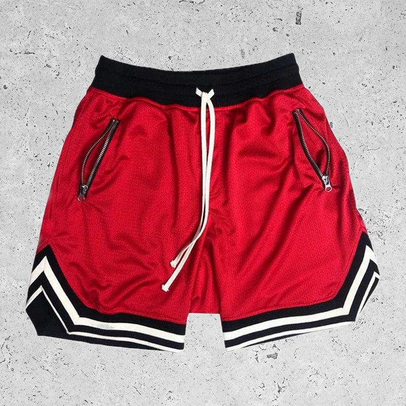 Basic Breathable Beach Mesh Shorts Red