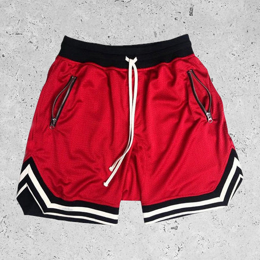 Basic Breathable Beach Mesh Shorts Red