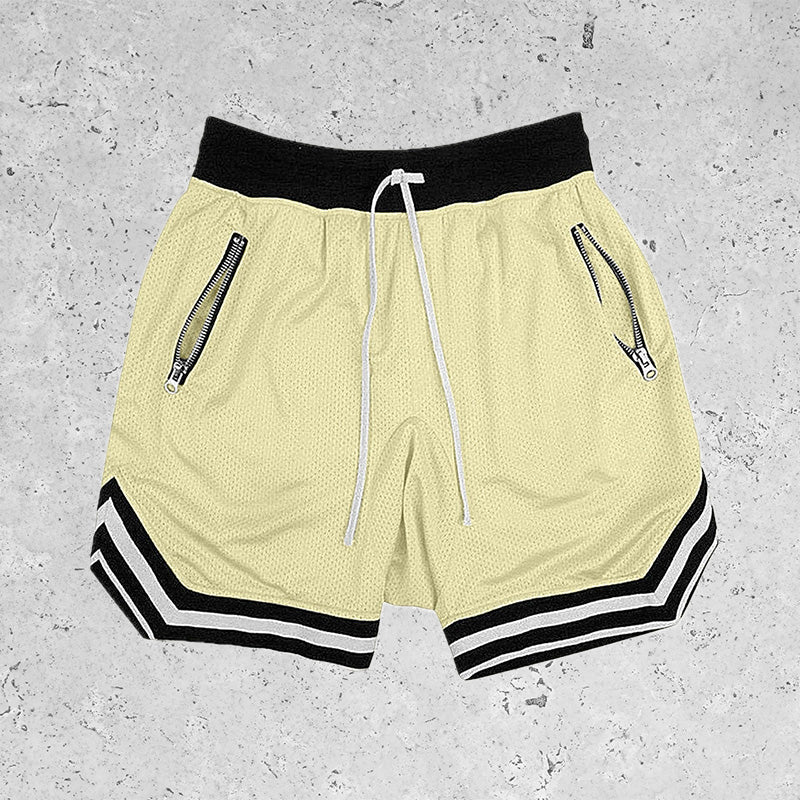 Basic Breathable Beach Mesh Shorts Champagne