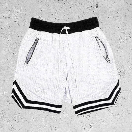 Basic Breathable Beach Mesh Shorts White