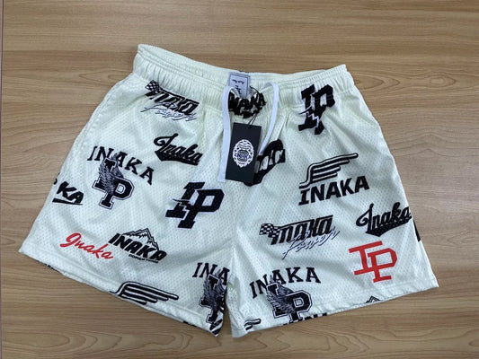 IP Shorts Logo Black and White Mesh Shorts